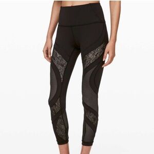 Lululemon Wunder Under High-Rise Tight 25" Black Lace size 12